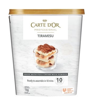 Carte D’Or Tiramisu 1kg - Carte D’Or Tiramisu is a decadent, easy-to-use product that delivers consistency, taste and stability at a reasonable price!